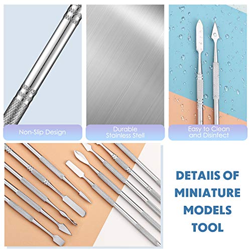 Honoson 5 Pcs Miniature Sculpting Tools, Double-Ended Steel Modeling | 10 Varied Heads for Detailing Plastic Resin Metal Models, work with epoxy clay, Tabletop War Game Mini Sculpting Tools