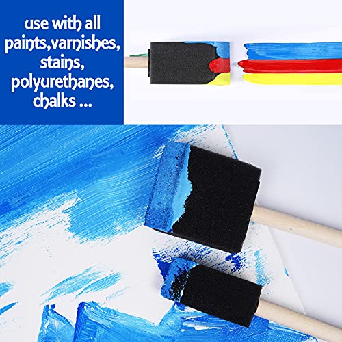 conda 1 inch Foam Brush Set of 58 Pack, Sponge Paint Brush Set with Wood Handle - Lightweight, Durable, Great for Acrylics, Crafts, Stains, Varnishes Art - size: 1"/ 58 Pack