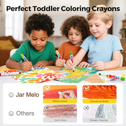Jar Melo Jumbo Crayons for Toddlers, 6 Colors TwistJoy Washable Crayon | Ultra-Silky, Non-Toxic, Easy to Hold, Safe for Babies, Children's Gift, Back to School - style: 6 Colors