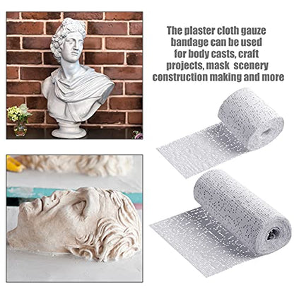Nuanchu 6 Rolls Plaster Cloth Gauze Bandage Undercast Padding Wrap Use Strips Wrap Cast Material for for Project, Mask Making, Sculptures, Body Casts, Scenery Construction (1.97 x 3.93 Inch White)