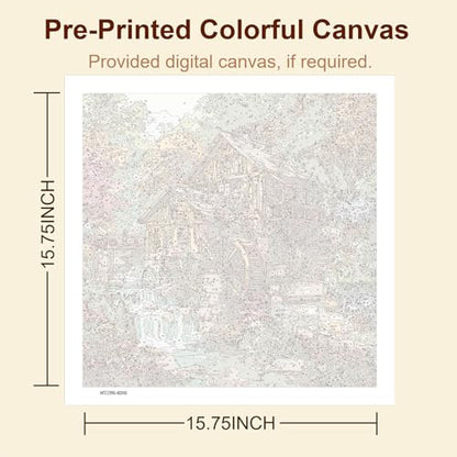 Gemozaic Rustic Cabin Paint by Numbers Kit for Adults, 16 x 16 in, Unframed - color: MT22996