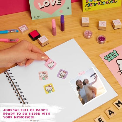 Hello Kitty Sanrio Scrapbook Kit for Girls with Notebook Stickers Stamps Gel Pens Kawaii Art Supplies Cute Gifts for Girls