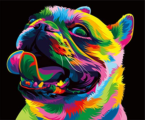 Newsight DIY Oil Painting Paintworks Paint by Number for Kids and Adults (Cute Dog) - color: Cute Dog, size: 20"Wx16"L