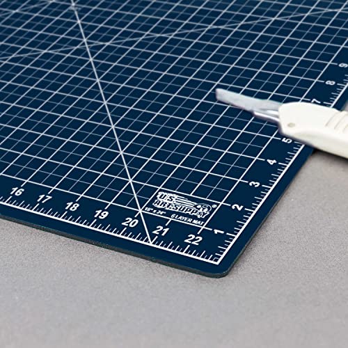 U.S. Art Supply 18"x24" Self-Healing Cutting Mat 5-Ply (2 Pack) White/Blue | Double-Sided White/Blue Craft Mat, Non-Slip Cutting Mats for Crafts, Sewing, Quilting, Scrapbooking - color: White/Blue
