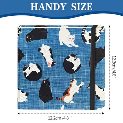 4.8" Pocket Sketch Book,80gsm Hardcover Art Sketchbook for Drawing Journal - color: Cloth Cover-4.8x4.8in-Cow Cat