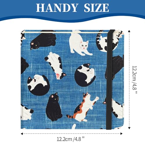 4.8" Pocket Sketch Book,80gsm Hardcover Art Sketchbook for Drawing Journal - color: Cloth Cover-4.8x4.8in-Cow Cat