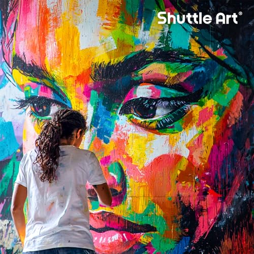 Shuttle Art Outdoor Acrylic Paint Set, 12 Colors Waterproof Paint, 8.45oz/250ml Large Bottles, Rich Pigmented Bulk Painting Supplies for Artists, Beginners on Rocks, Wood, Wall, Crafts, Garden Statues | Highly pigmented, non-toxic acrylic paints in bottle