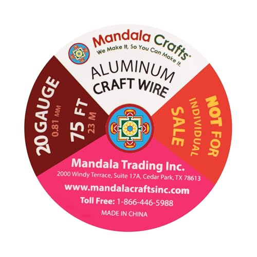 Mandala Crafts 20 Gauge Rose Gold Tone Combo Anodized Aluminum Craft Wire - color: Rose Gold Tone Combo, size: 20 Gauge 75X6 Feet