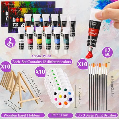 Ctosree 72 Pcs Lovely Couple Paint and Sip Kit for Adults 8'' x 10'' Pre Drawn Canvas for Painting DIY Pre Printed Canvas for Party Favor Afro Acrylic Painting Kit Wood Easel Brushes Date Night Bulk - style: Lovely Couple