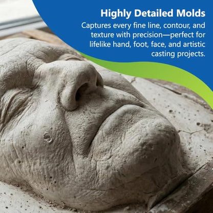 Perfect Mold Alginate Molding Material, Non-Toxic Mold Making Powder for Life Casting, Hand Casting, Baby Footprints, Face & Body Molds, USA Made, 2 lb Bag - size: 2 lb