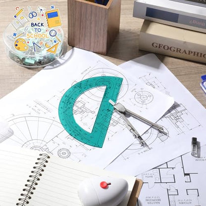 EBOOT Student Geometry Set, 180 Degree Protractor Compass 6",Turquoise | Swing Arm Protractor Ruler Compass, Geometry Drawing Tools for Measuring Angles, School Classroom Math Supplies - color: Turquoise