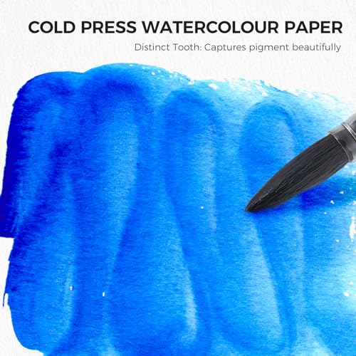 Lightwish Watercolor Sketchbook, 100% Cotton 300gsm Cold Press, 5.8" x 8.2", 20 Sheets, A5 Binder Bound & Refillable, Acid Free Paper for Artists, Adults, Students, Travel Art Journal - color: British Retro - Brown