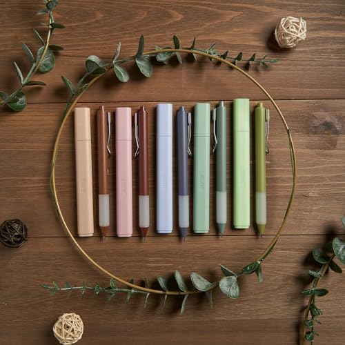 BLIEVE - Aesthetic Highlighters and Gel Pens With Soft Ink and Chisel Tip, Bible Highlighters and Pens No Bleed, Dry Fast Easy to Hold, for Bible Journaling Planner School Supplies (EARTHY) - color: EARTHY