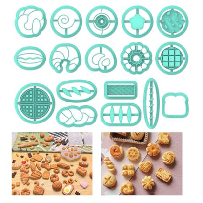 ORIGACH 17 Pcs Bread Polymer Clay Cutters Set | Bread Polymer Clay Cutter for Earring Making Bakery Bread Clay Cutters for Jewelry Making - style: Bread