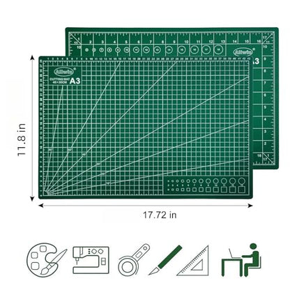Allwin 17"x 11" Self Healing Cutting Mat Cutting Plate Cutting Scale Plate Painting Engraving Plate Cutting Table Mat Manual Mat PVC Plate - size: 17.7"L x 11.8"W