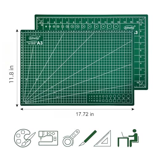 Allwin 17"x 11" Self Healing Cutting Mat Cutting Plate Cutting Scale Plate Painting Engraving Plate Cutting Table Mat Manual Mat PVC Plate - size: 17.7"L x 11.8"W