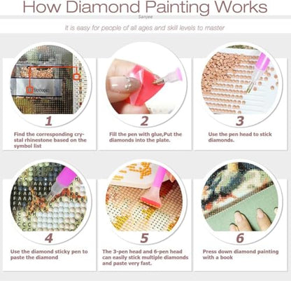 AIBOERL 3 Pack Diamond Art Kits for Adults,Mushrooms Diamond Painting | Round Drill Mushrooms Diamond Painting for Beginners DIY Rhinestone 5D Diamond dots(Gemstone Craft)Wall Art Gift 12x16IN - color: DP03249