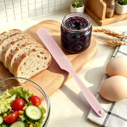 9 Pcs Silicone Jar Spatulas, Narrow Heat-Resistant Reusable Scraper, Pink | Long Handle Kitchen Spatulas, Cake Cream Spatulas Set, Non-Stick Heat Resistant for Jam, Paint, Sourdough, Waxing, Resin - color: Pink