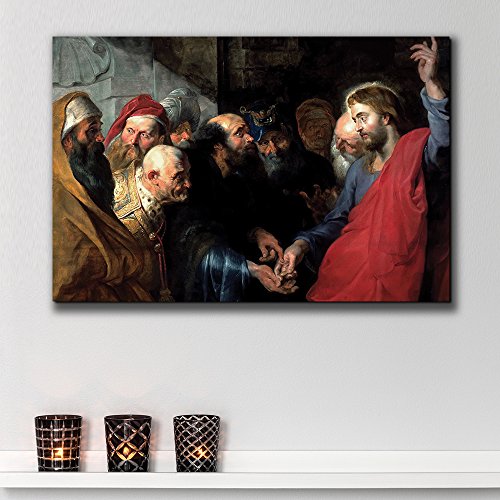wall26 - Oil Painting of Render Unto Caesar by Peter Paul Rubens - Baroque Style - Jesus Christ, Catholic, Religion - Canvas Art Home Art - 12x18 inches - color: 04. Render Unto Caesar, size: 18"L x 12"W