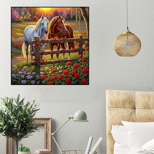 HHMATITS Horse Diamond Art Kits for Adults, Diamond Painting 14X14IN - color: Horse