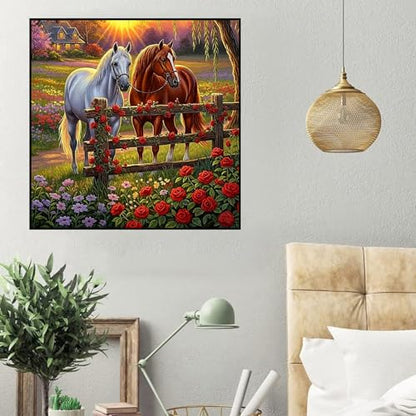 HHMATITS Horse Diamond Art Kits for Adults, Diamond Painting 14X14IN - color: Horse
