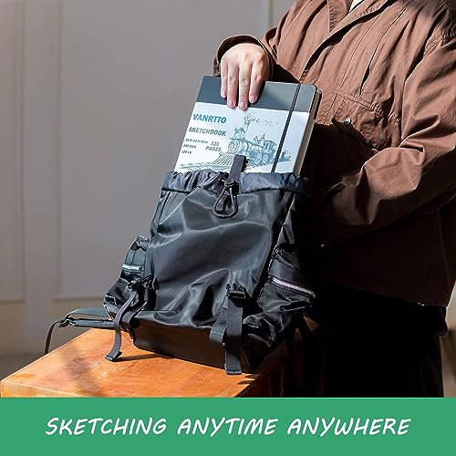 Vanrtto Hardcover Sketch Book, Square Mixed Media Sketchbook 10x10 Inch | Hardcover Square Sketch Book 120LB/200GSM Drawing Paper, 120 Pages/60 Sheets Sketch Pad for Adults, Mixed Media Sketchbook - size: 10x10 INCH