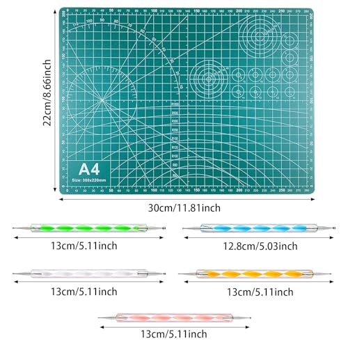 Yayatty Polymer Clay Tools, Acrylic Clay Roller, Acrylic Sheet, Rotary Cutting Mat, Round Polymer Clay Cutters with Clay Slicer Blade for Pottery and Sculpture, 42 PCS - color: 27 PCS