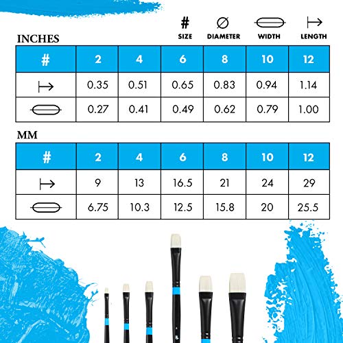 Princeton Aspen Bright Brush, Synthetic, Long Handle, Size 8, 1 Count - color: Black, size: Size 8