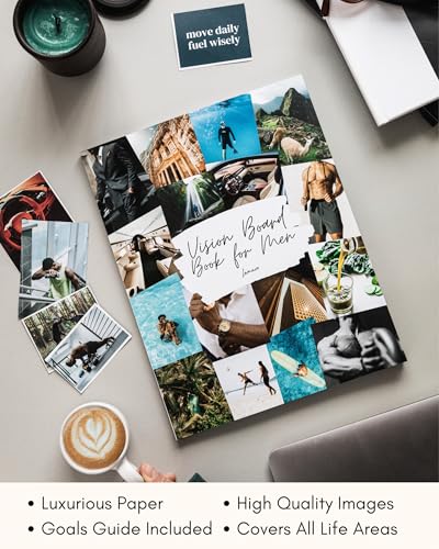 Lamare Vision Board Book for Men - 1000+ Images & Vision Board Supplies | Visualize Your Next Win | Vision Board Kit, Vision Board Magazines, & Collage Book for Daily Inspiration & Goal Achievement - color: For Men