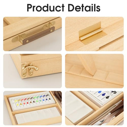 LUCYCAZ Art Easel for Painting,Pine-Wood Portable Easel Stand for Kids - style: Easel Set