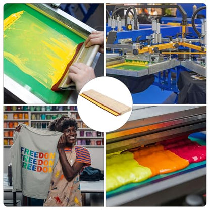 HARFINGTON Screen Printing Squeegee 14 Inch 70 Durometer Polyurethane Blade Wooden Handle Ink Scraper for Screen Printing Fabric Printmaking