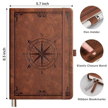 AHGXG Graph Grid Paper Notebook, 192 Pages, A5 Medium Size (5.7'' x 8.3'') - color: Brown, style: Grid