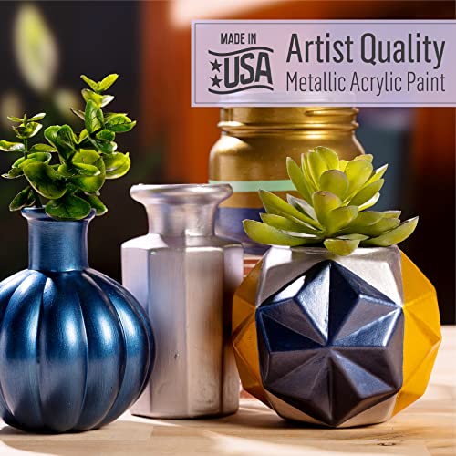 FolkArt Metallic Acrylic Paint in Assorted Colors (2 Ounce), 667 Gunmetal Gray - color: Gunmetal Gray, size: 2 Fl Oz (Pack of 1)