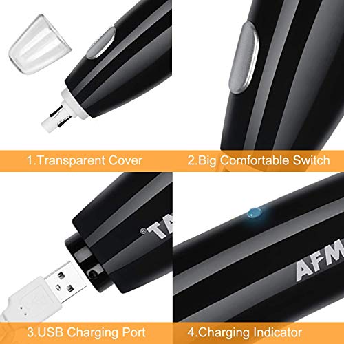AFMAT Electric Eraser for Artists, Rechargeable Electric Eraser Kit, 140 Refills for Drafting, Electric Pencil Eraser - Battery Operated for Drawing Pencils, Crafts, Arts EE04(Black) - color: Black