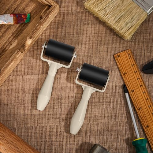 Frienda 8 Pack Rubber Brayer Rollers, 1.4 in Hard Rubber Rollers