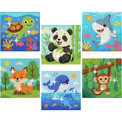 Arttoplus 6 Pack Animals Diamond Art Kits for Kids Ages 8-12 (6x6 inch) - color: 6DXZ122