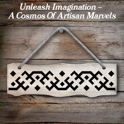 Aztec Stencils, 16Pcs Reusable Boho Border Templates, Geometric Templates for Painting on Walls, Wood, Furniture & Canvas, Tribal Stencils for Home Decor, 11.8" x 3"