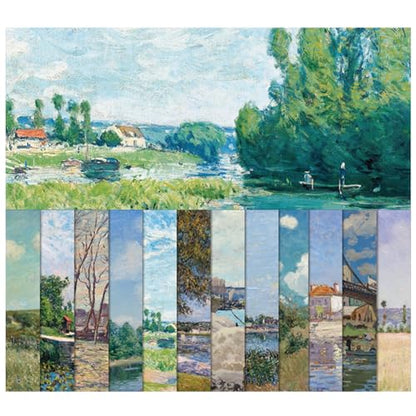 Scrapbook Paper, 24 Sheets 6"×6" 160gsm Single-Sided Patterned Cardstock - color: 24 sheets-famous paintings