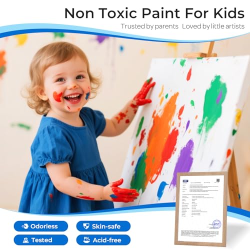 Smallbudi 15 Colors Large Washable Paint Set for Kid, 10oz/300 ml Bottle with Pump, Bulk Acrylic Paint Supplies Non Toxic Children Tempera Paint for Art, Craft, DIY, Finger Paint, School, Home, Classroom - color: 15 Colors, size: 10 Fl Oz (Pack of 15)