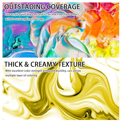 SNOWSUN Heavy Body Acrylic Paint, 1L (40oz) Bulk Lemon Yellow - Non Toxic Artist Grade Thick Paint for Canvas, Wood, Ceramic & Crafts - color: lemon-yellow