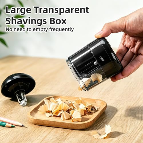 deli Electric Pencil Sharpener, Battery Operated, 6.5–8mm for Classroom | Battery Electric Pencil Sharpener, Durable Blade 5000+ Sharpen, Fits 6.5-8mm Pencils Classroom Kids Home - color: Black
