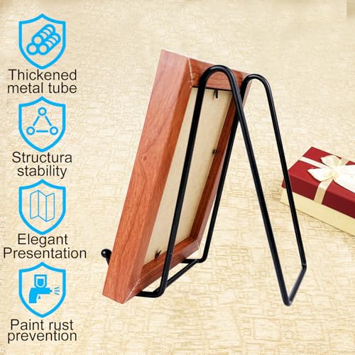 HENABLE 3PCS Premium Black Iron Plate Stands for Display 6 Inch, Decorative Metal Plate Holders for Displaying, Mini Easel Stand, Frame, Book, Card, Photo Easel, Picture Stands for Display - size: 3PCS 6IN
