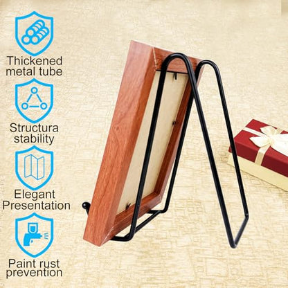 HENABLE 3PCS Premium Black Iron Plate Stands for Display 6 Inch, Decorative Metal Plate Holders for Displaying, Mini Easel Stand, Frame, Book, Card, Photo Easel, Picture Stands for Display - size: 3PCS 6IN