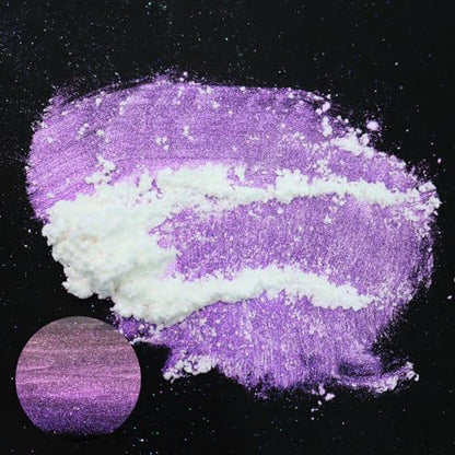 Matio Chameleon Mica Powder, 1.06oz/ 30g Cosmic Rainbow White Chrome Powder, Pearlescent Effect Color Shift Pigment for Resin Craft, Soap Candle Dye, Nail Art, Makeup, Bath Bomb,Paint,Slime Pigment | Pearlescent Effect Color Shift Pigment for Resin Craft,
