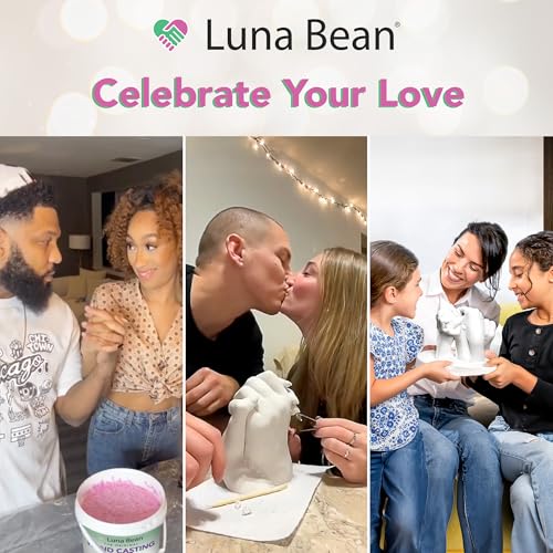 Luna Bean Hand Casting Kit - Couples, Wedding, Hand Mold | Highly detailed, easy to use, fun activity for making memories; gifts for women, special occasions, milestones, and family - size: Couples Large