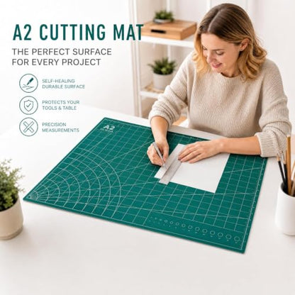 23" x 17" Self Healing PVC Cutting Mat, A2-Black or Green - color: A2-Black or Green