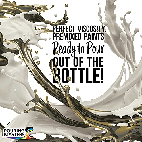 Pouring Masters Gold/Silver Iridescent Special Effects Acrylic Pouring Paint - Premium 8-Ounce Pre-Mixed Fluid Acrylic Paint - Fluid Art Supplies for Canvas, Wood, Paper, Tile & Rocks - color: Gold/Silver, size: 8 Fl Oz (Pack of 1)