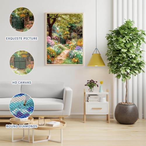 Auremi Flowers Trees Diamond Art Painting, 5D Landscape Diamond Painting Kits, Full Drill Diamond Dots Paintings for Beginners, Crystal Art Painting Kits for Home 30x40 cm - color: Diamond Painting 014
