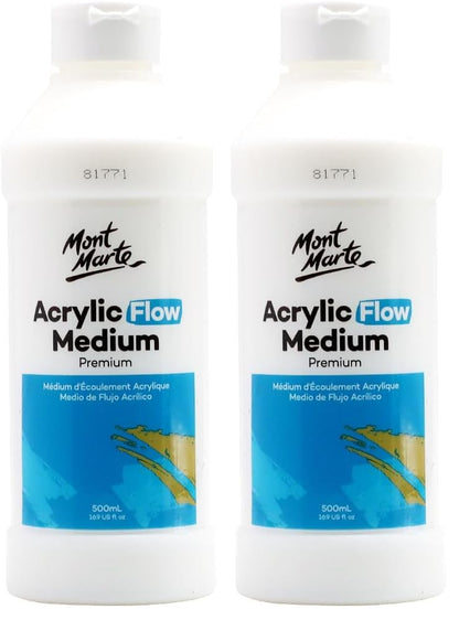 Mont Marte Premium Acrylic Flow Medium 16.9oz (500ml) (Pack of 2) - size: 16.9 Fl Oz (500ml) (Pack of 2)