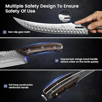 SYOKAMI Butcher Knife Set, Cleaver, Breaking & Boning Knife for Meat & BBQ - size: 3 PCS Set